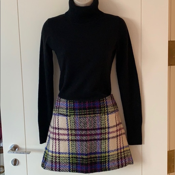 Burberry Dresses & Skirts - Burberry Wool Plaid Mini Skirt Aline Multi Color 4